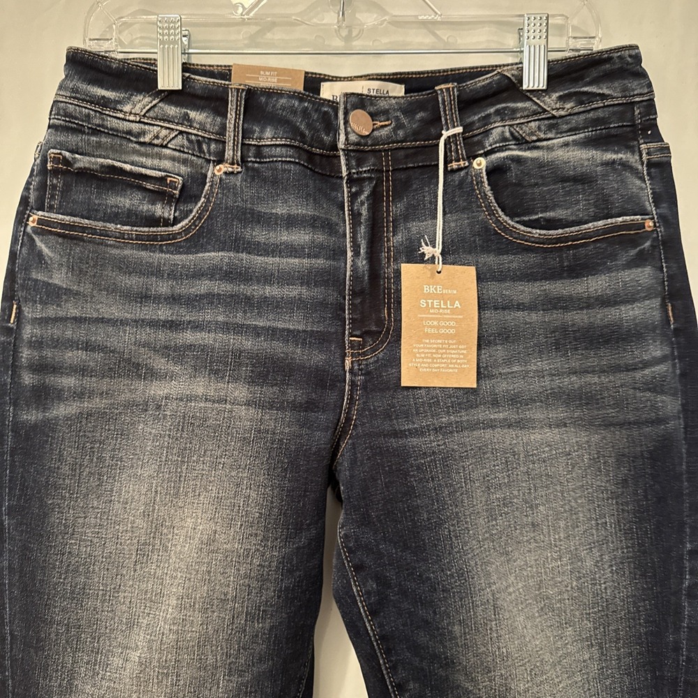 BKE Denim Stella Mid Rise Ankle Skinny SZ 32R High Stretch Slim Fit NWT